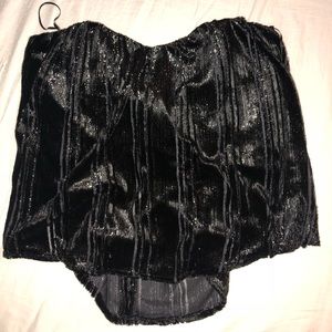 Black sparkly tube top
